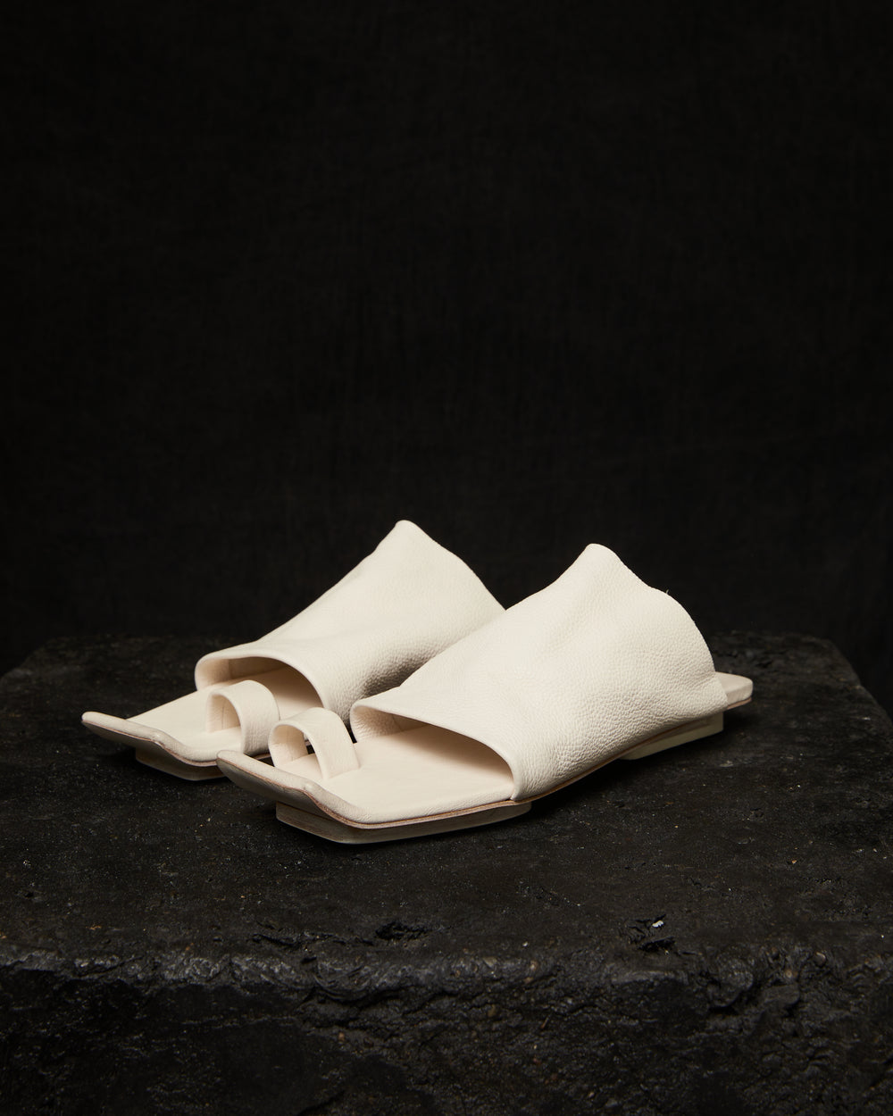 Square Slippers Off White