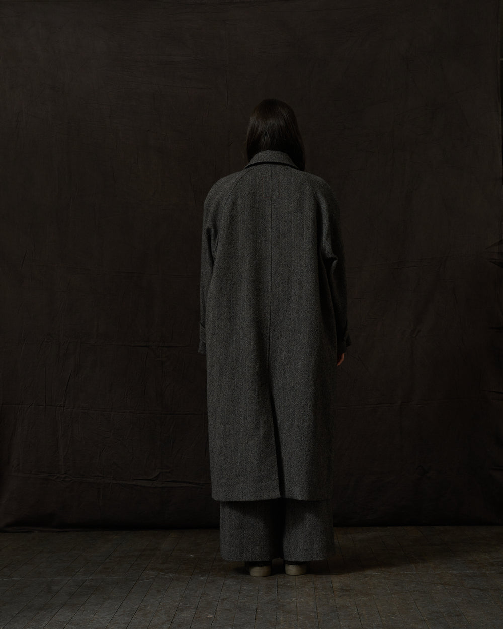 Chunk Coat Wool Tan / Black