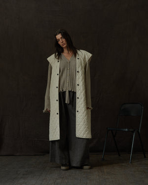 Chunk Coat Wool Tan / Black