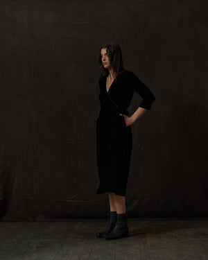 Anthea Dress Alpine Black Velvet