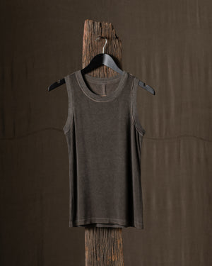 Ti Tank Top Jersey Rib Grey Brown