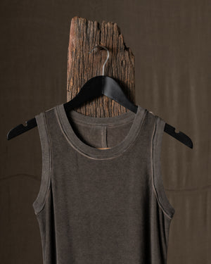 Ti Tank Top Jersey Rib Grey Brown