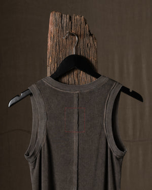 Ti Tank Top Jersey Rib Grey Brown