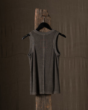 Ti Tank Top Jersey Rib Grey Brown