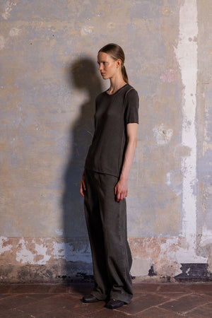 Tir Top Jersey Rib Grey Brown
