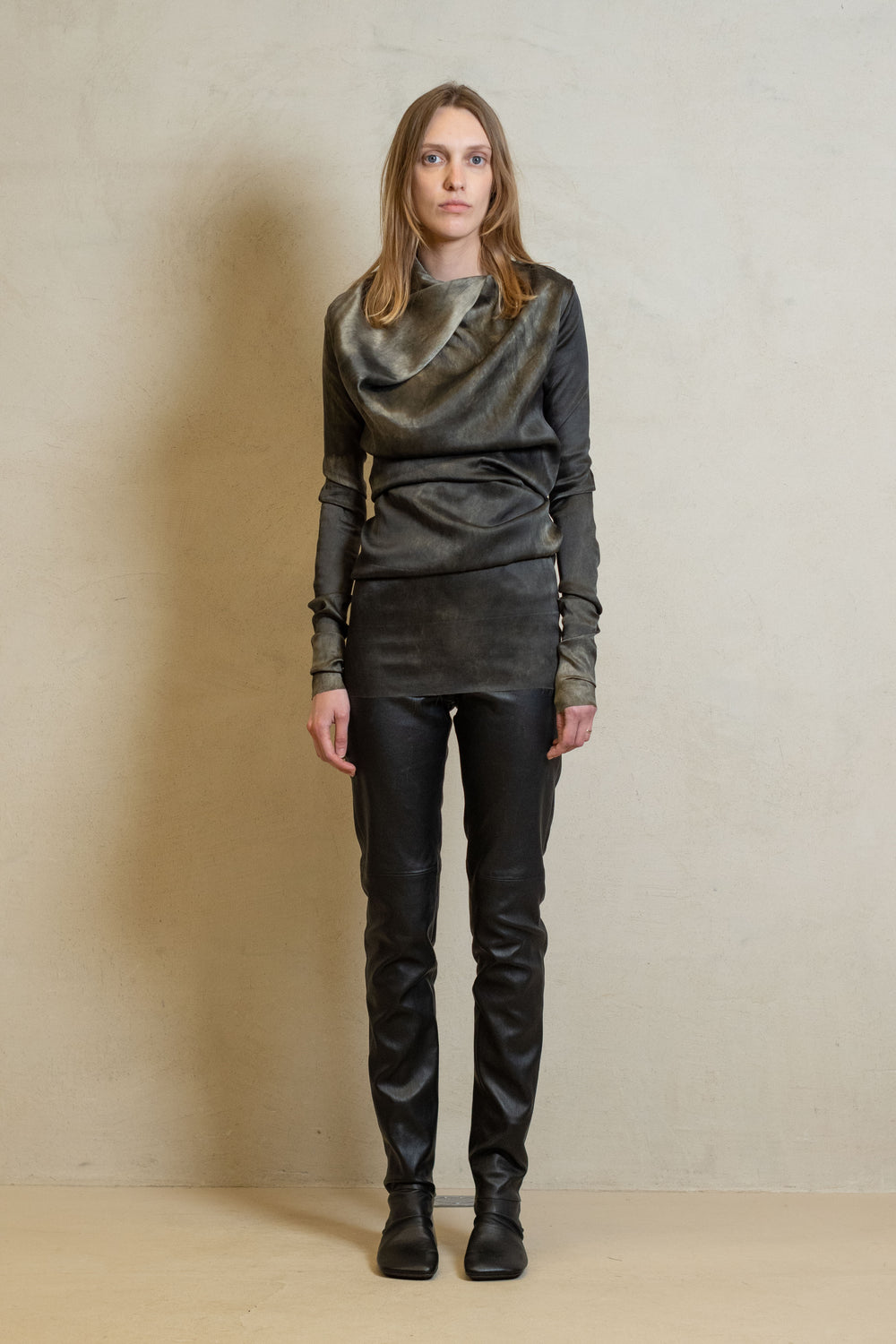 Leggings Stretch Leather Black