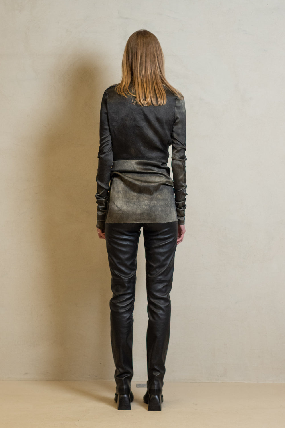 Leggings Stretch Leather Black