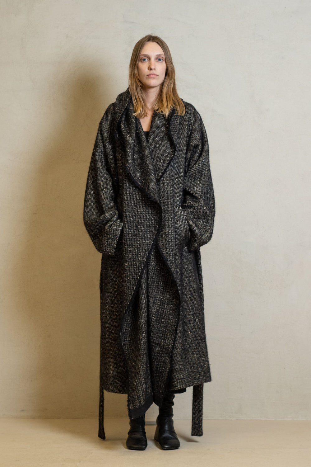 Cardigan Coat Pitti Black / Tan
