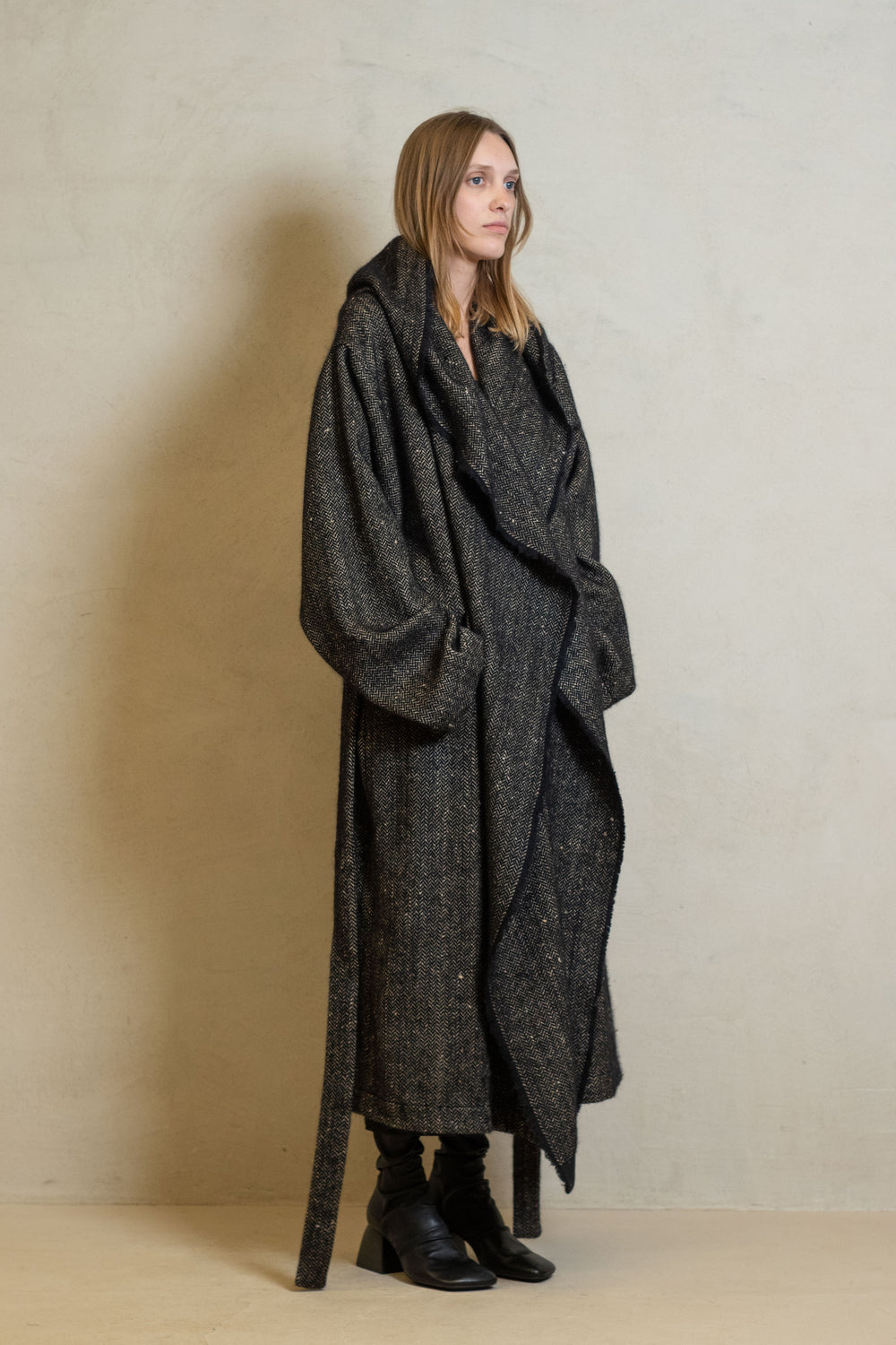 Cardigan Coat Pitti Black / Tan