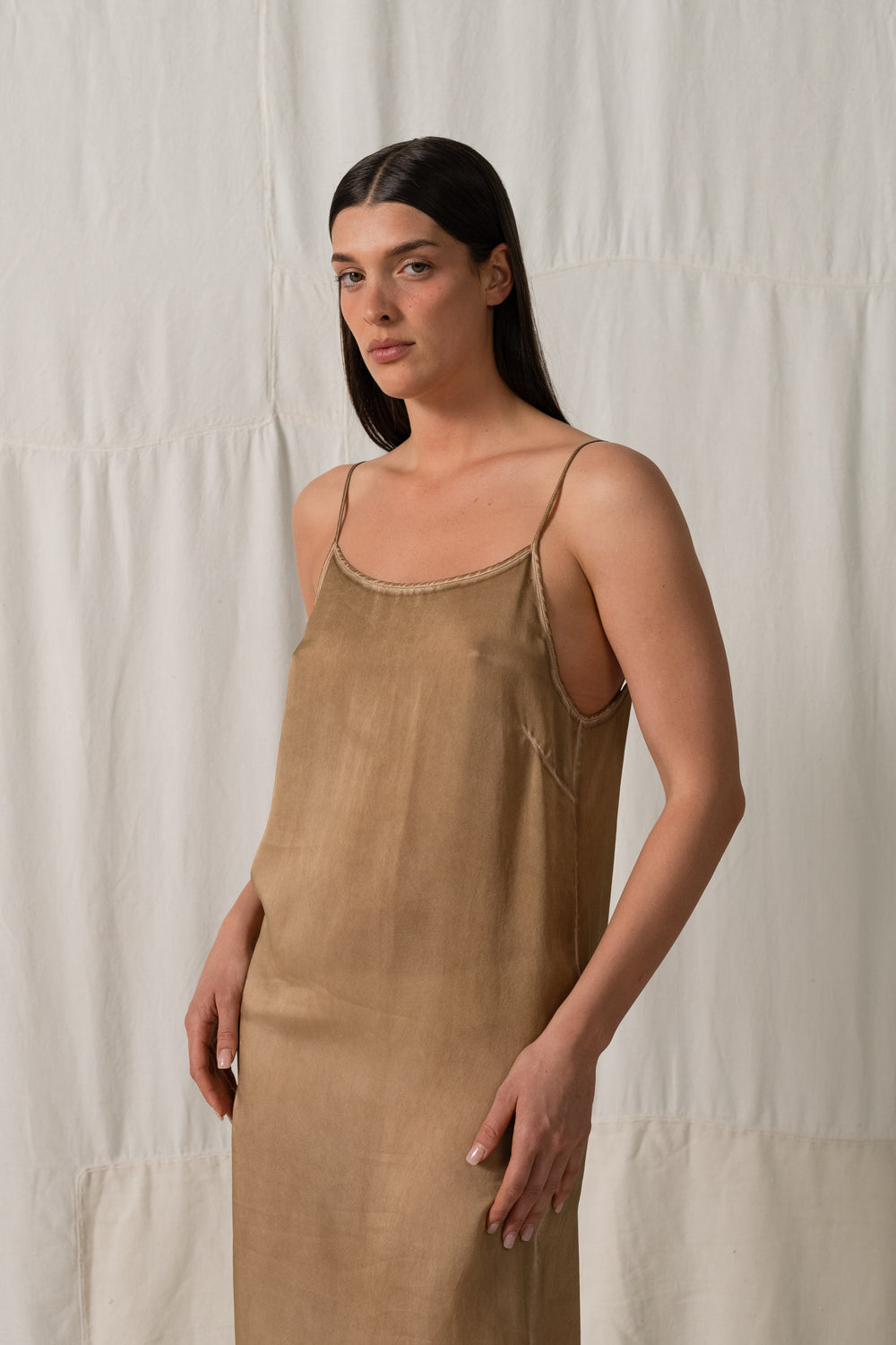 Anaya Dress Silk CH Tan