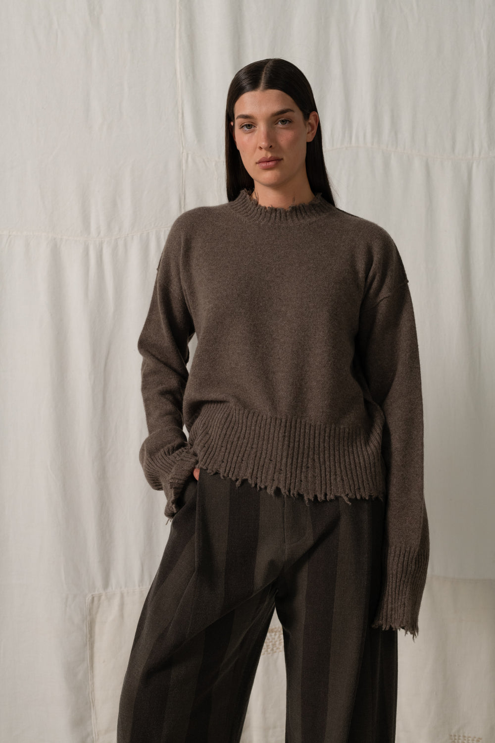 Long SLV Top Cashmere Coffee