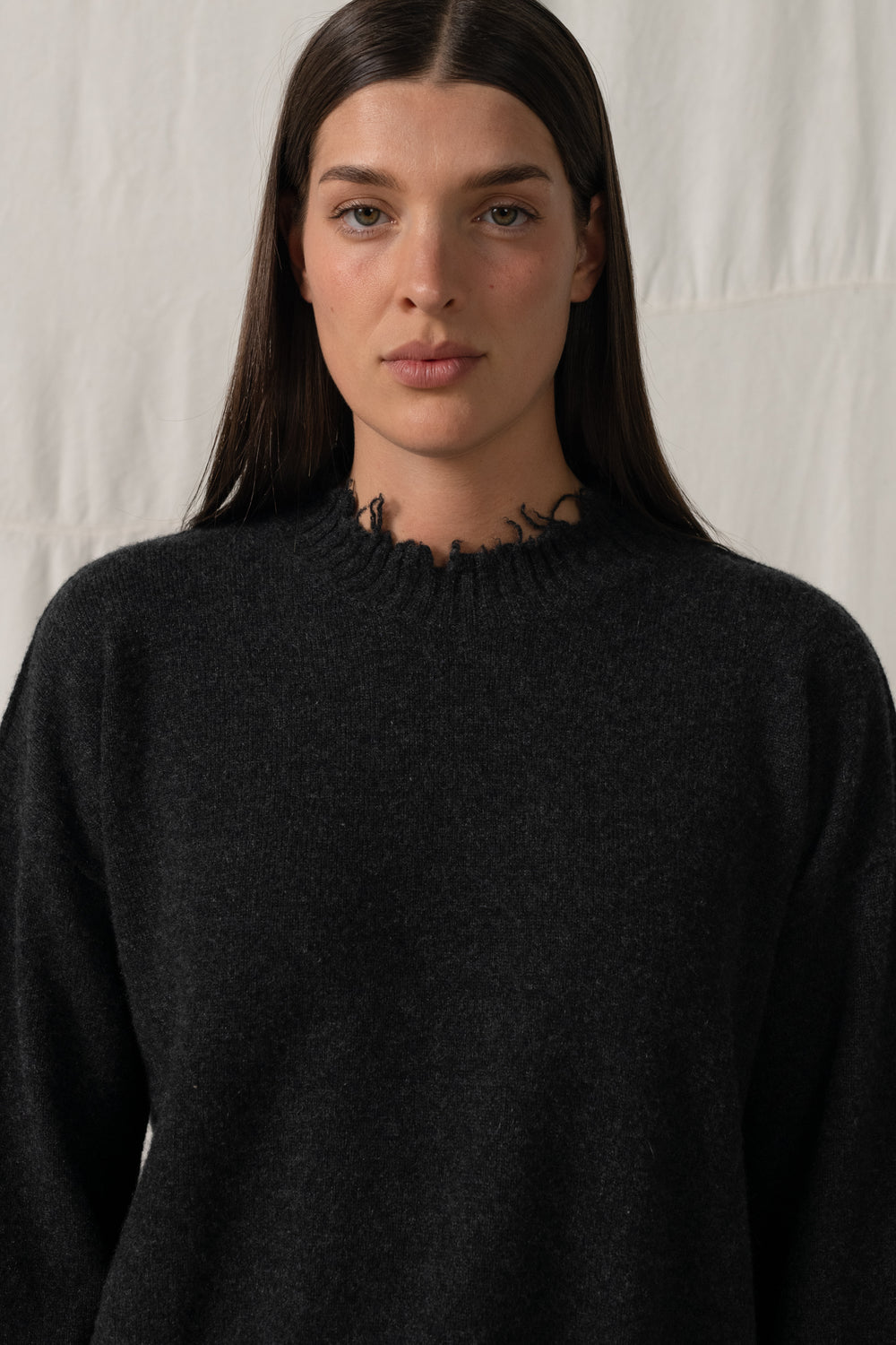 Long SLV Top Cashmere Dark Grey