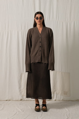 Over Cardigan Cashmere Coffee