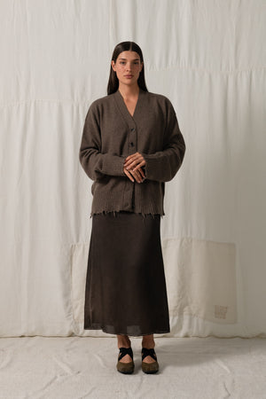 Over Cardigan Cashmere Coffee