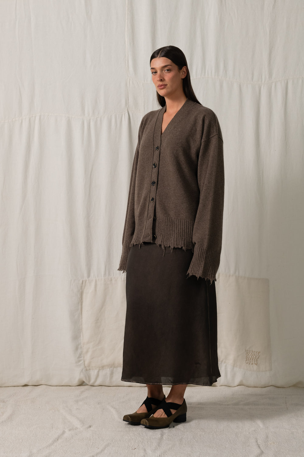 Over Cardigan Cashmere Coffee