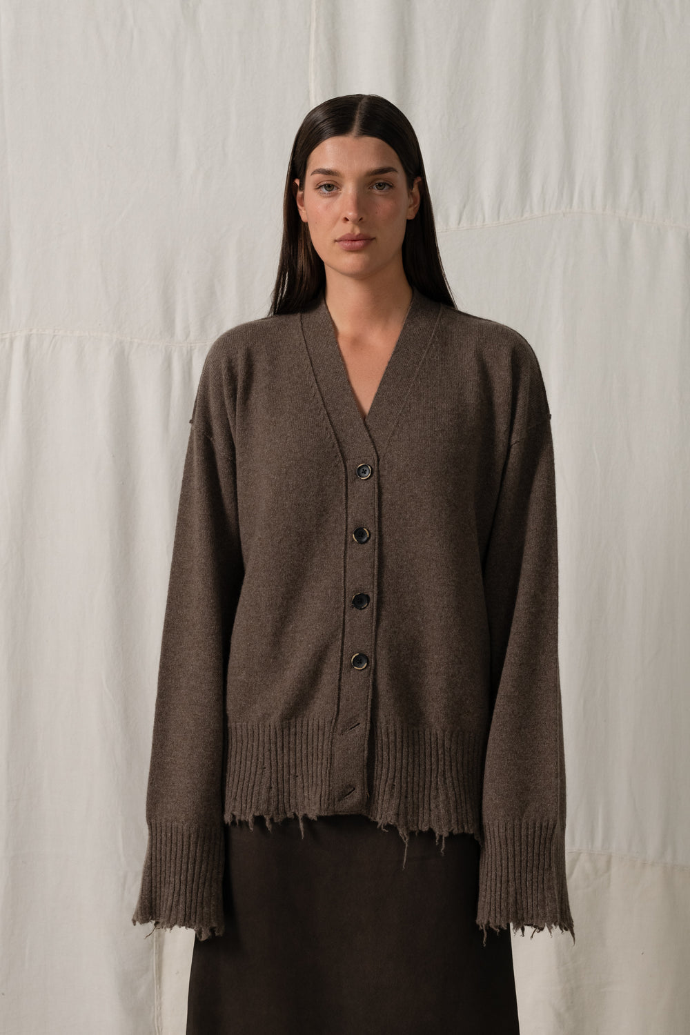 Over Cardigan Cashmere Coffee