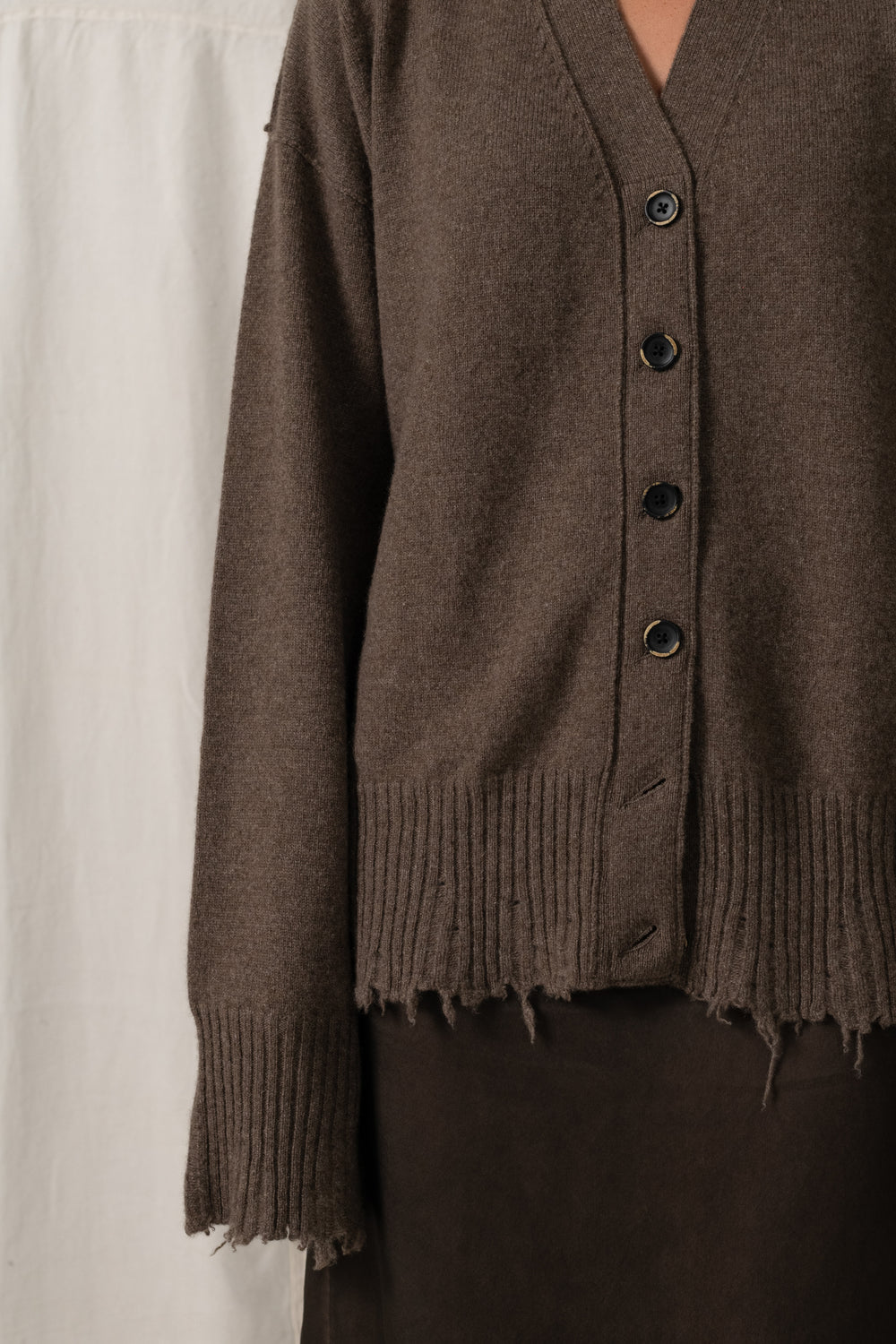 Over Cardigan Cashmere Coffee