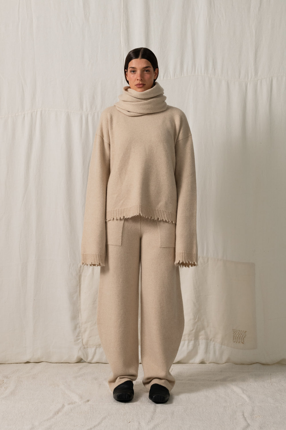 Scarf Costa Plain Cashmere Tan