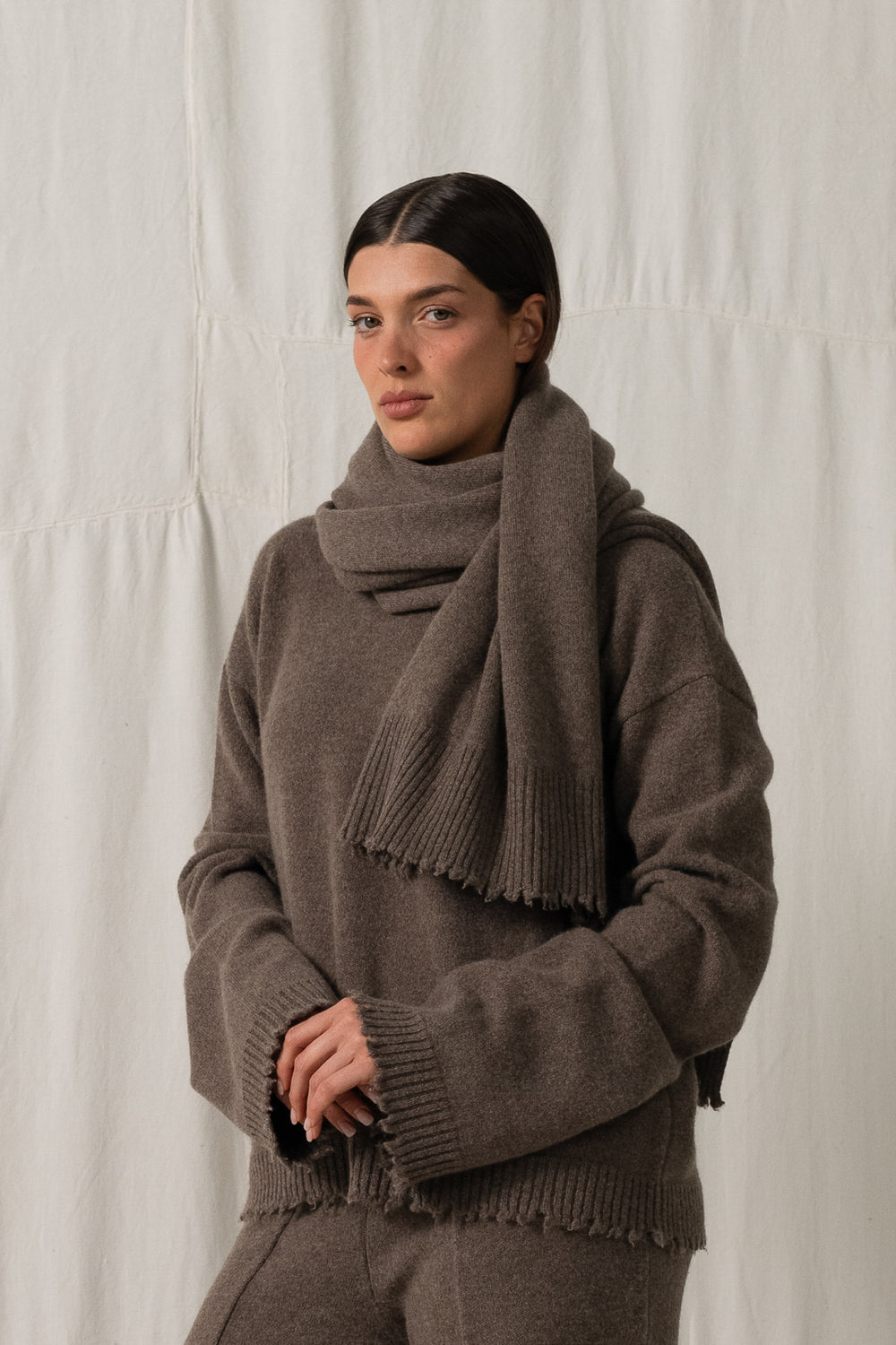 Scarf Costa Plain Cashmere Brown