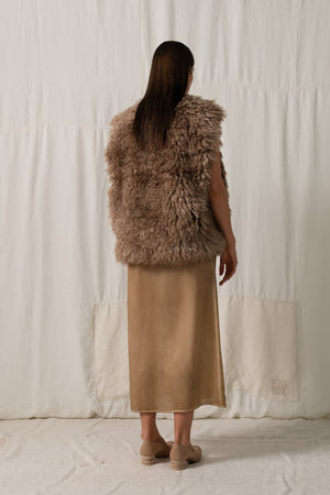 Truss Vest Fur Mustard