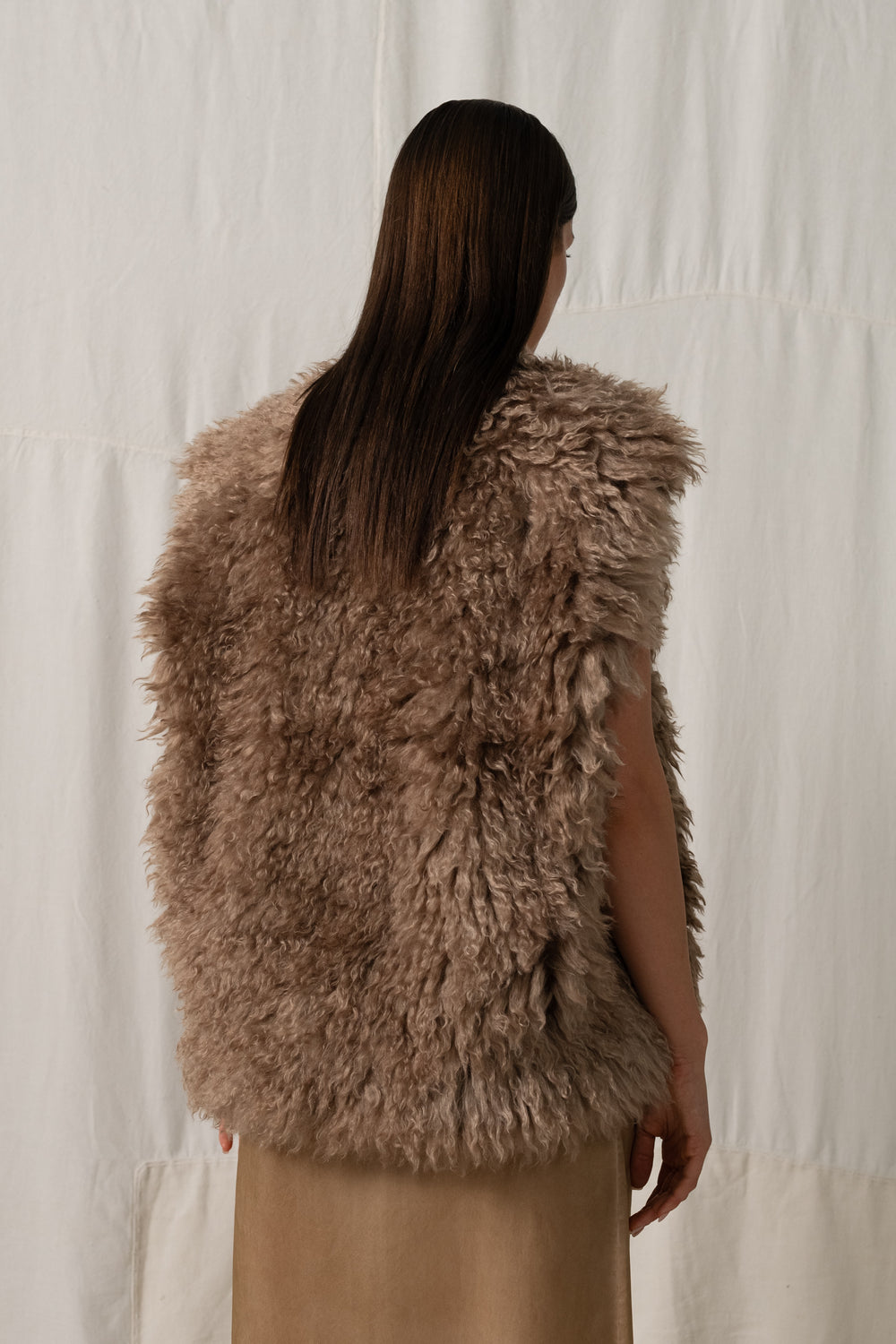 Truss Vest Fur Mustard