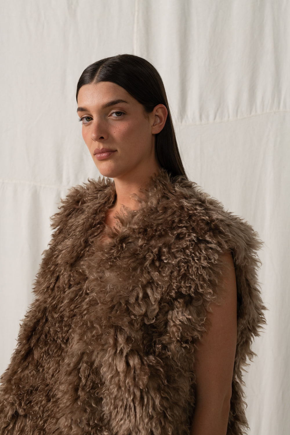 Truss Vest Fur Mustard