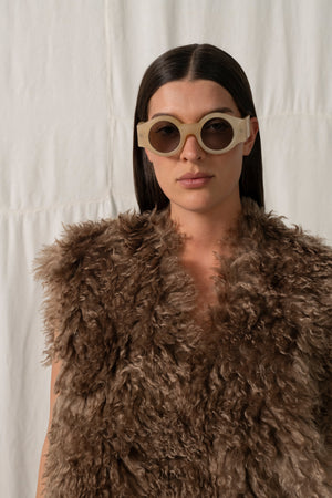 Truss Vest Fur Mustard