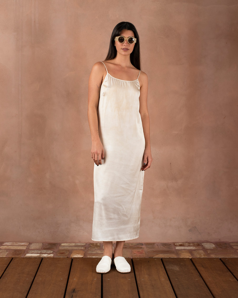Leather Ballet Slippers Off White