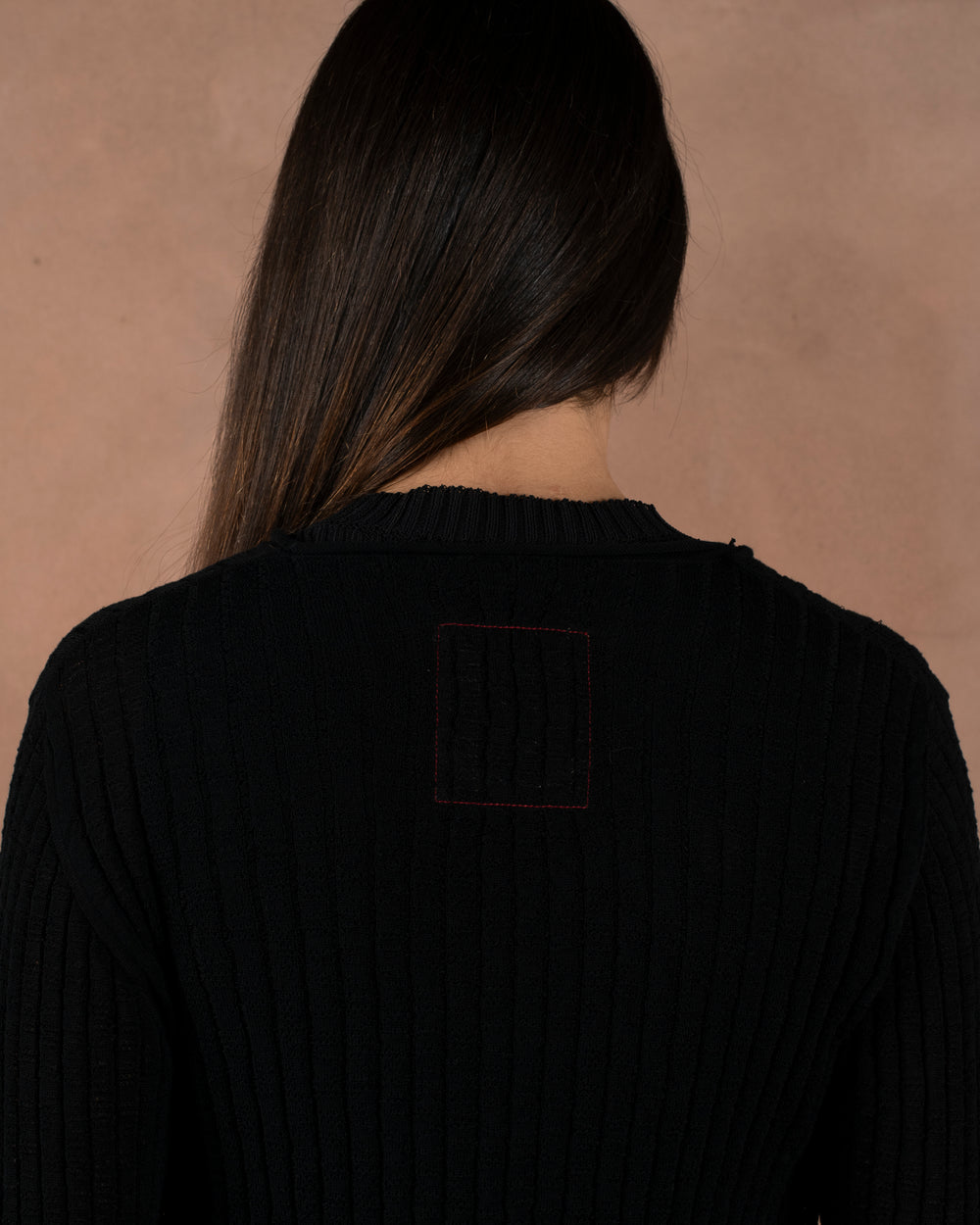 Frayed Sweater Cotton Silk Black