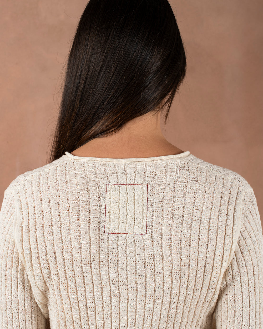 Frayed Sweater Cotton Silk Off White