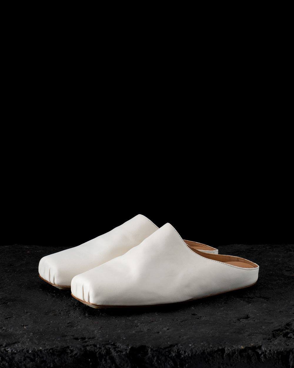 Leather Ballet Slippers Off White