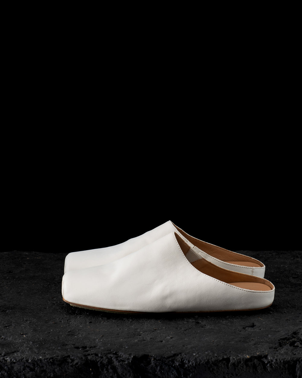 Leather Ballet Slippers Off White