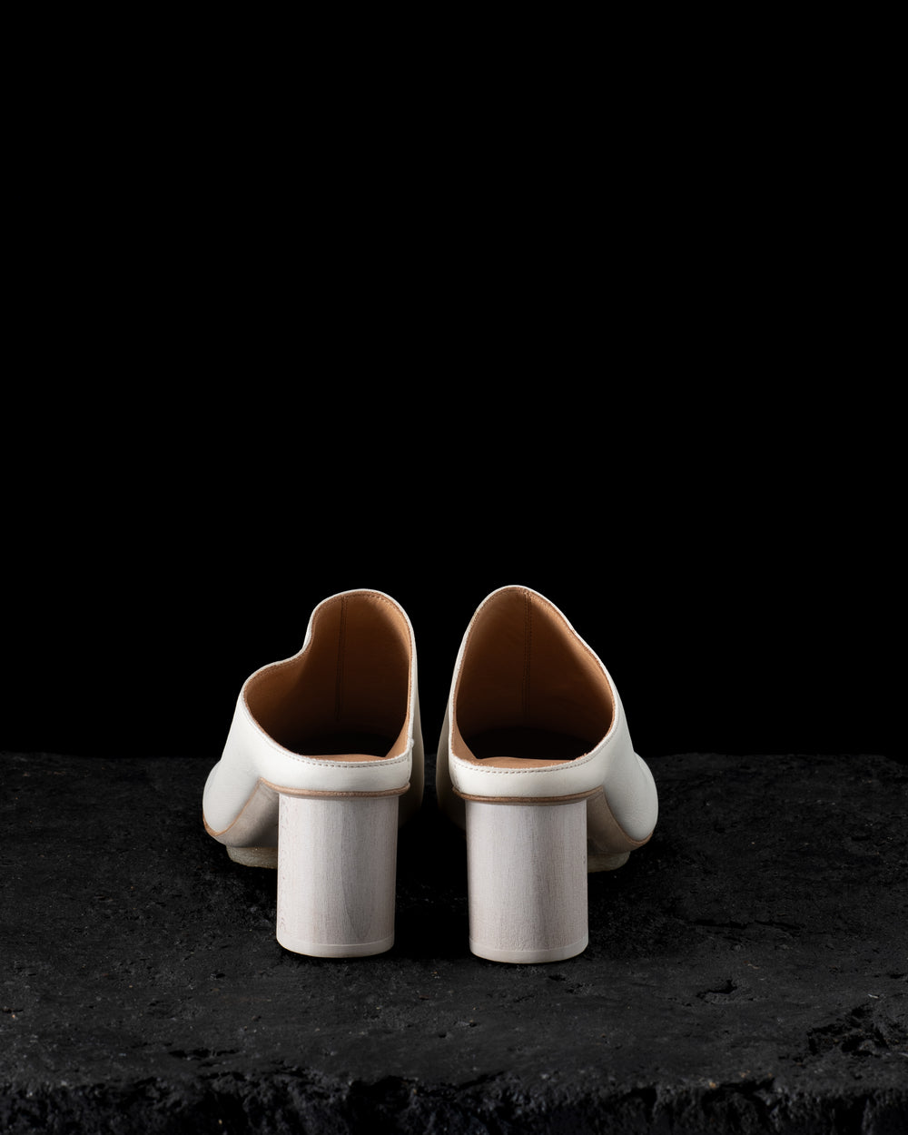 Leather Stone Mule Off White