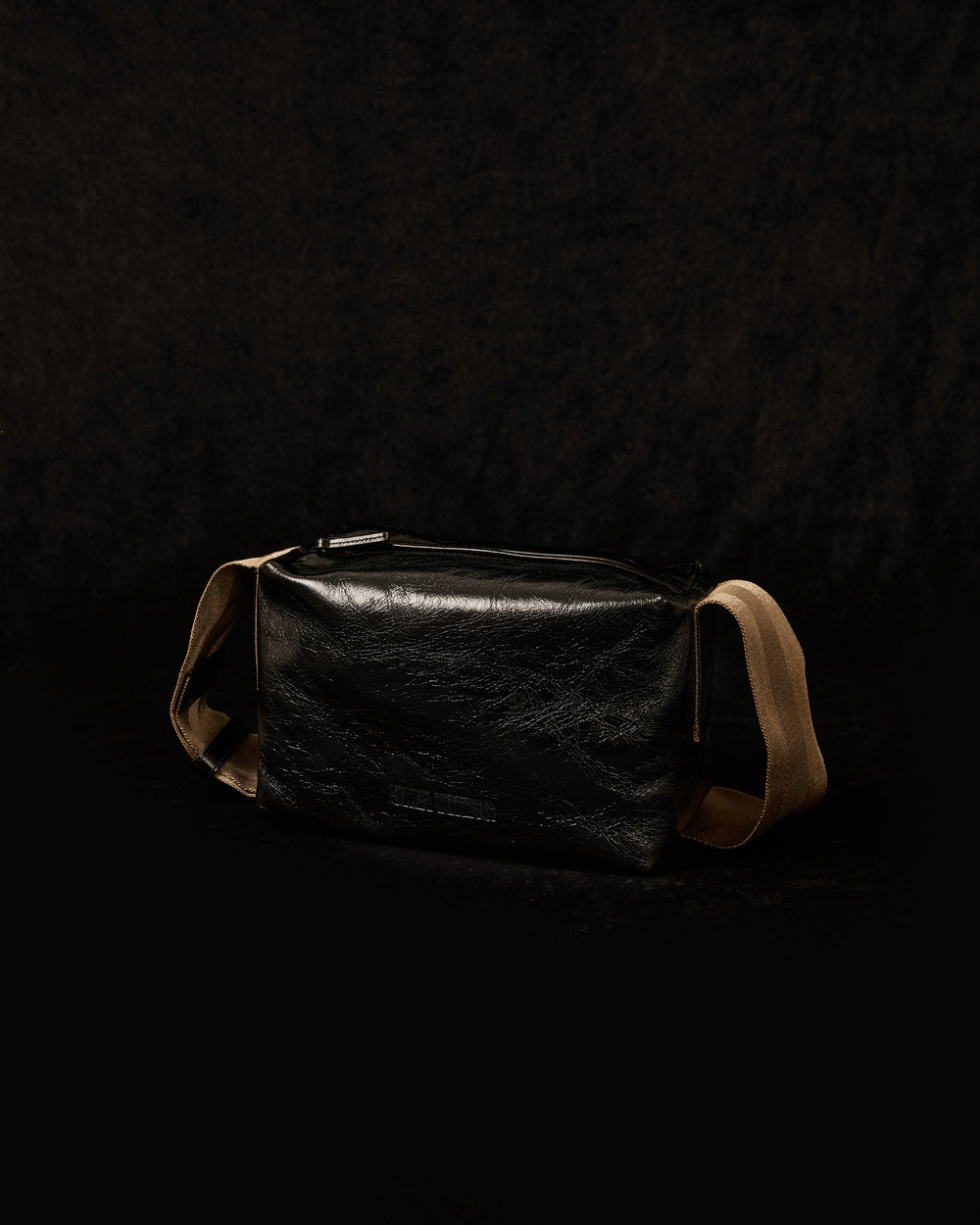 Medium Shoulder Bag Black w/ Mustard Strap