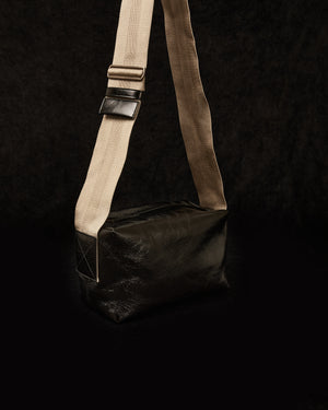 Medium Shoulder Bag Black w/ Tan Strap