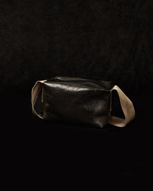 Medium Shoulder Bag Black w/ Tan Strap