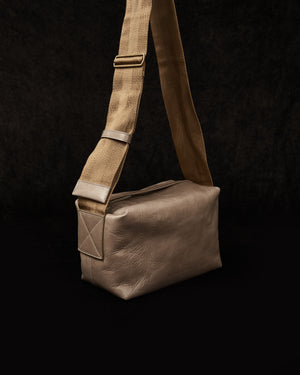 Medium Shoulder Bag Grey w/ Mustard Strap