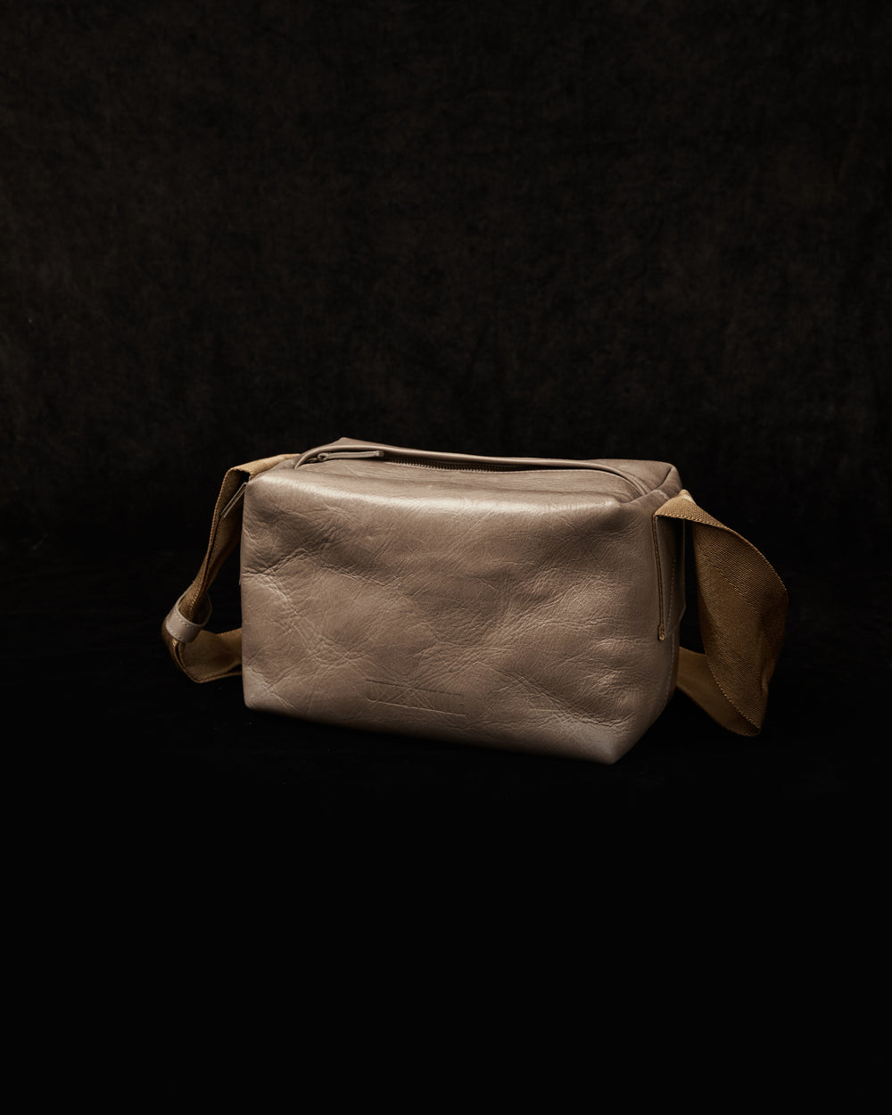 Medium Shoulder Bag Grey w/ Mustard Strap