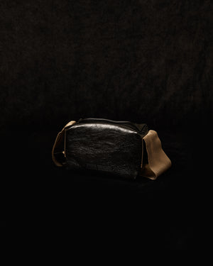 Small Shoulder Bag Black w/ Mustard Strap