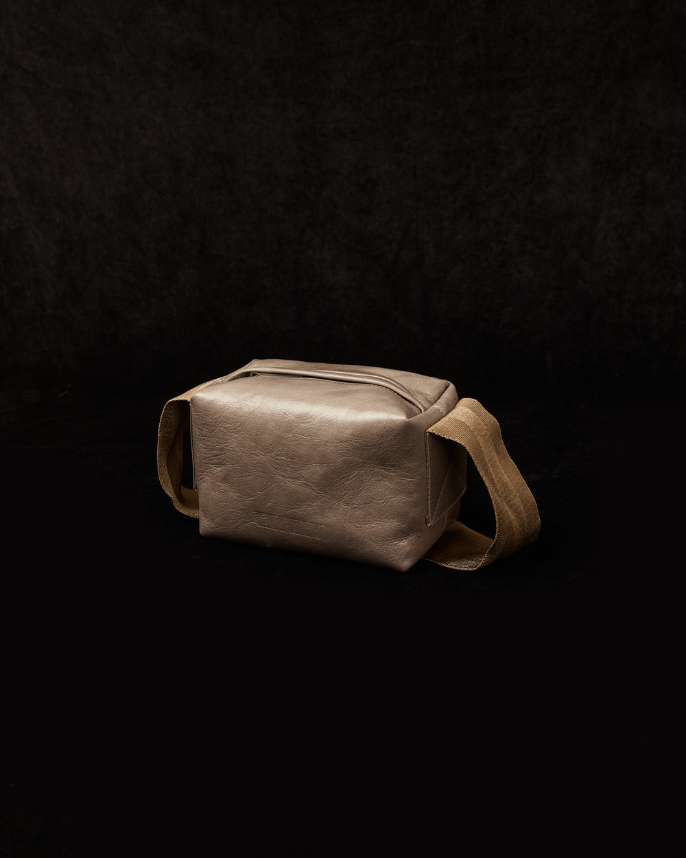 Small Shoulder Bag Grey w/ Mustard Strap