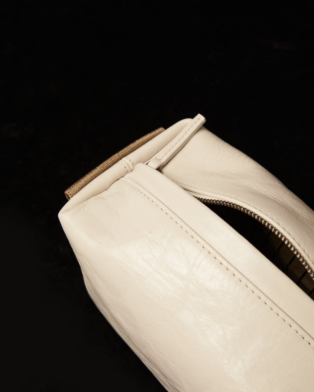 Small Shoulder Bag White w/ Mustard Strap