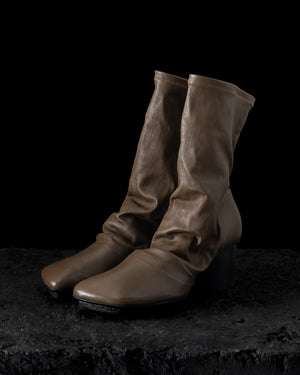 Stretch Leather Stone Boots Brown / Black