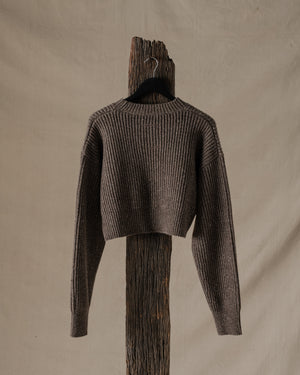 Crop Top Ribbed Cashmere Tan