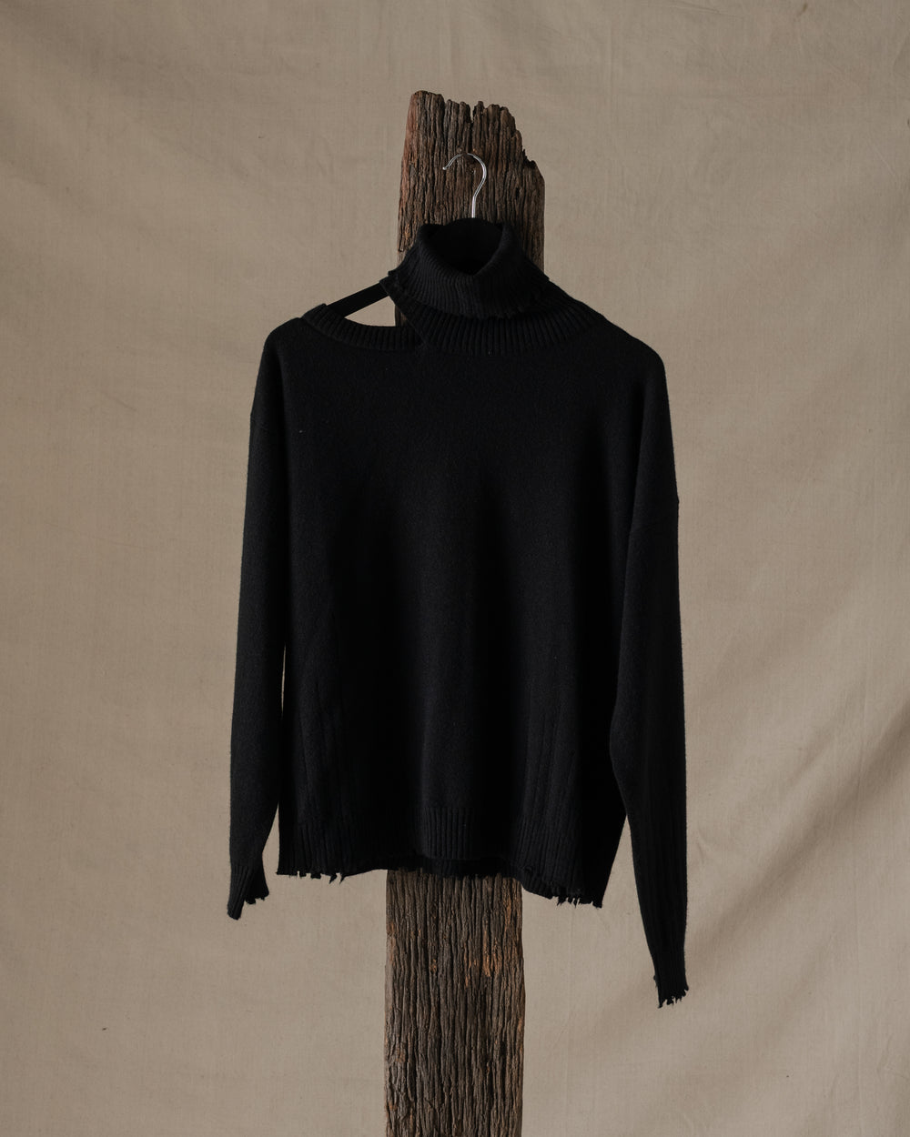 High Neck Top Light Cashmere Black