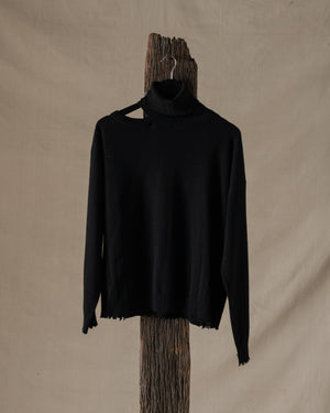 High Neck Top Light Cashmere Black