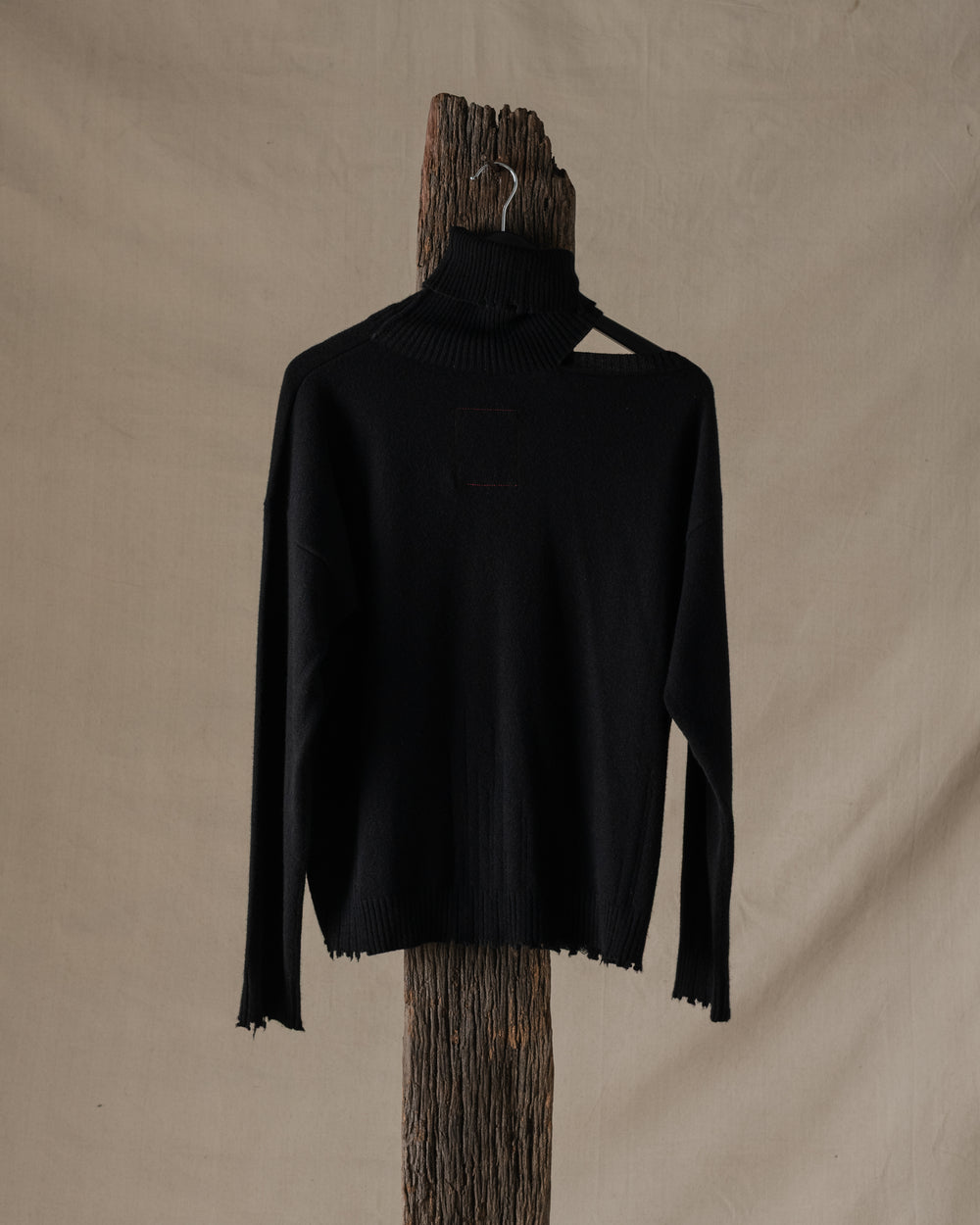 High Neck Top Light Cashmere Black