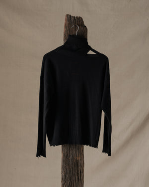 High Neck Top Light Cashmere Black
