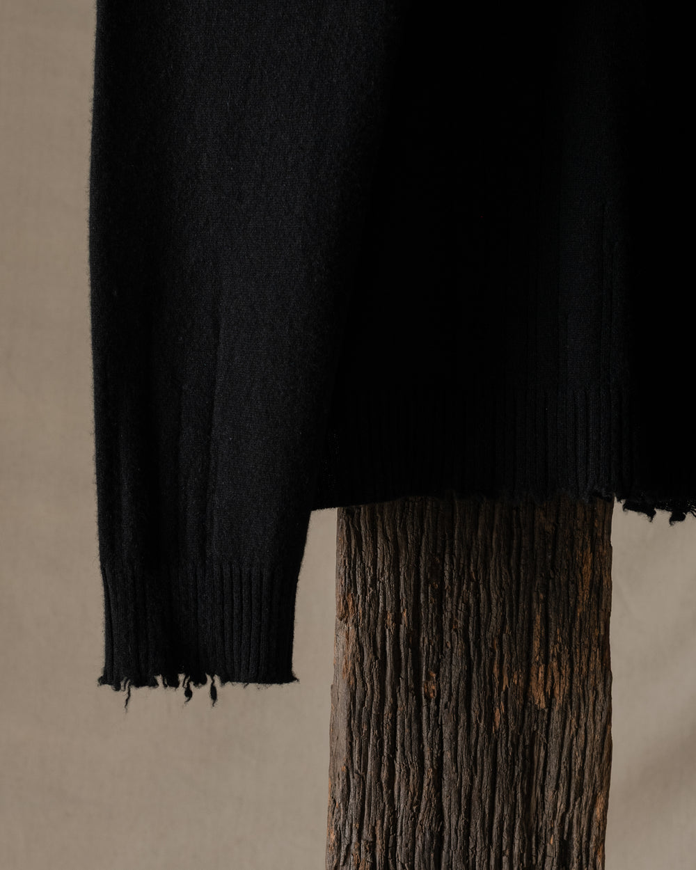 High Neck Top Light Cashmere Black