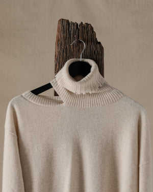 High Neck Top Light Cashmere Dirty White
