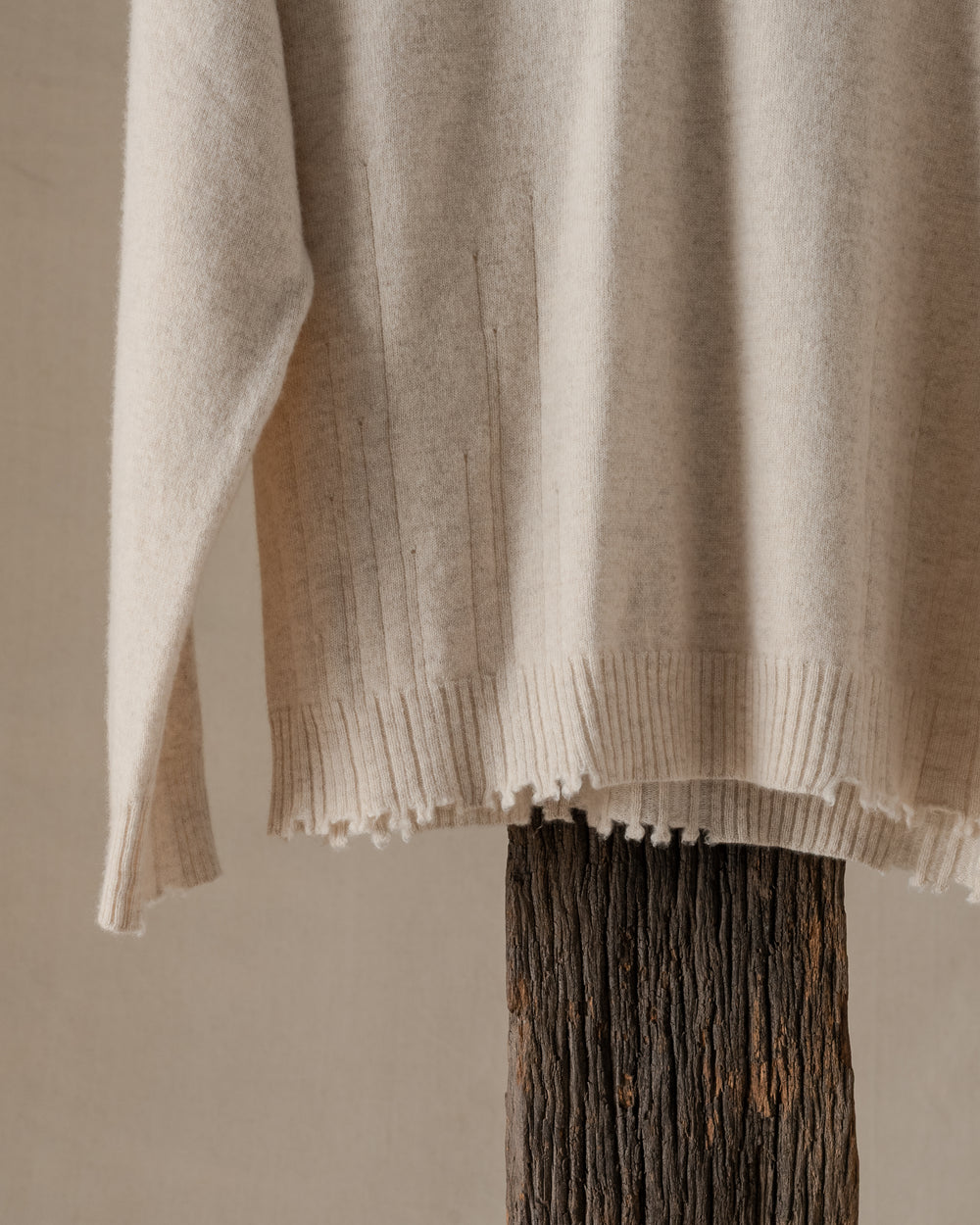 High Neck Top Light Cashmere Dirty White